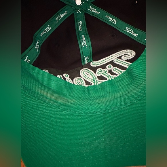 Titleist Footjoy Golf Youth Canvas Strapback Hat - Black / Green - Sz. Adj. - Picture 7 of 9